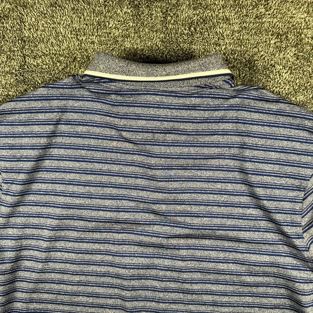 Dallas Cowboys Nike Polo Mens M Standard Fit Blue Striped NFL Football Dri-FIT